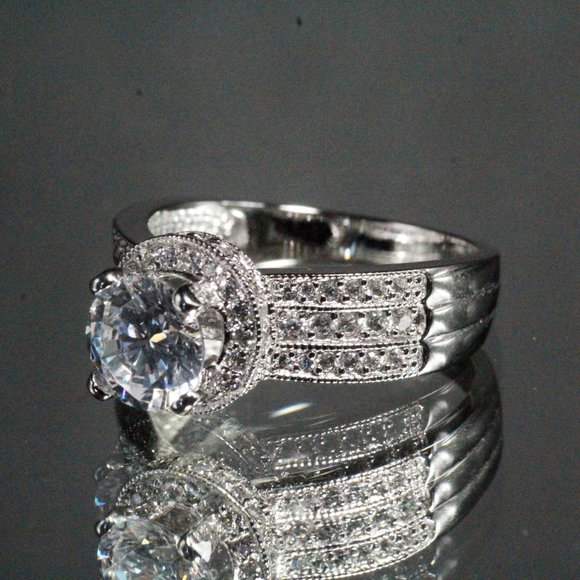 QVC New Sterling Silver CZ Crystal Marked SW Ring - Picture 6 of 8